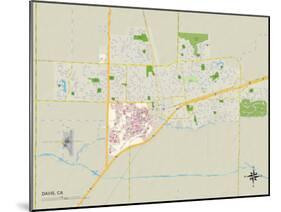 Political Map of Davis, CA-null-Mounted Art Print