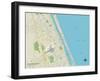 Political Map of Daytona Beach, FL-null-Framed Art Print