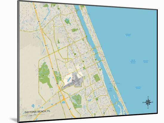 Political Map of Daytona Beach, FL-null-Mounted Art Print