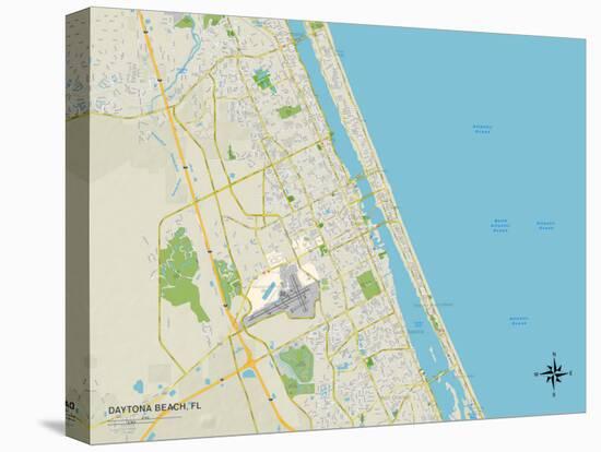 Political Map of Daytona Beach, FL-null-Stretched Canvas