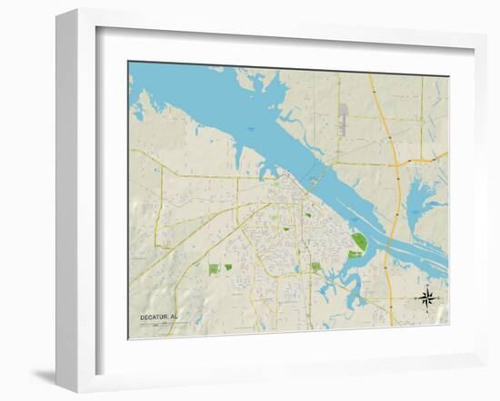 Political Map of Decatur, AL-null-Framed Art Print