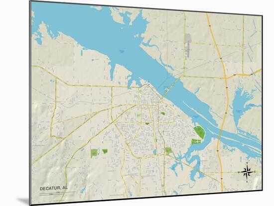 Political Map of Decatur, AL-null-Mounted Art Print