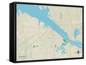 Political Map of Decatur, AL-null-Framed Stretched Canvas