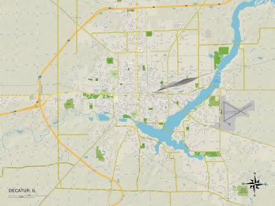 Map Of Decatur Il Political Map Of Decatur, Il' Prints | Allposters.com