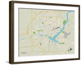 Political Map of Decatur, IL-null-Framed Art Print