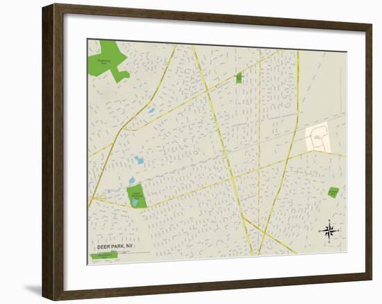 Political Map of Deer Park, NY-null-Framed Art Print