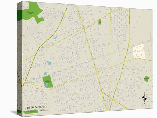 Political Map of Deer Park, NY-null-Stretched Canvas
