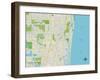 Political Map of Deerfield Beach, FL-null-Framed Art Print