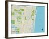 Political Map of Deerfield Beach, FL-null-Framed Art Print