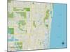 Political Map of Deerfield Beach, FL-null-Mounted Art Print