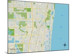 Political Map of Deerfield Beach, FL-null-Mounted Art Print