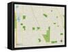 Political Map of Deerfield, IL-null-Framed Stretched Canvas