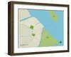 Political Map of Delaware City, DE-null-Framed Art Print