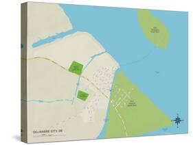 Political Map of Delaware City, DE-null-Stretched Canvas