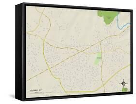 Political Map of Delmar, NY-null-Framed Stretched Canvas