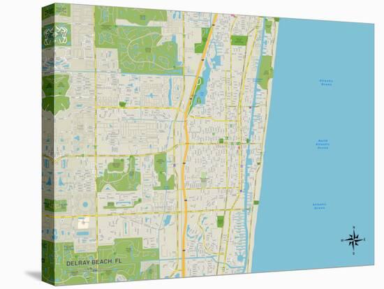 Political Map of Delray Beach, FL-null-Stretched Canvas