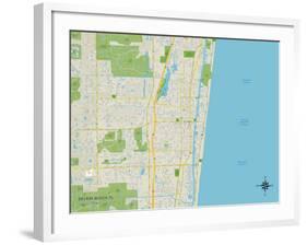 Political Map of Delray Beach, FL-null-Framed Art Print