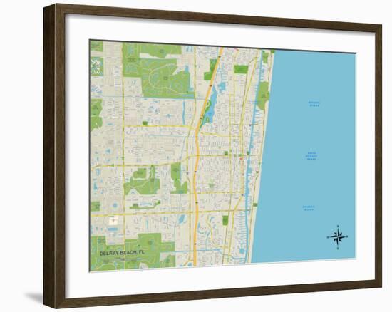 Political Map of Delray Beach, FL-null-Framed Art Print