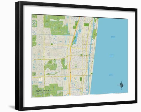 Political Map of Delray Beach, FL-null-Framed Art Print