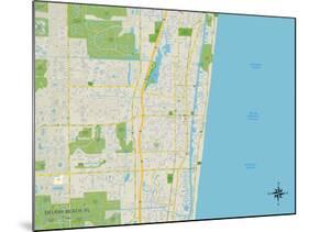 Political Map of Delray Beach, FL-null-Mounted Art Print