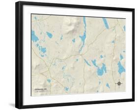 Political Map of Denmark, ME-null-Framed Art Print