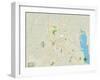 Political Map of Denton, TX-null-Framed Art Print