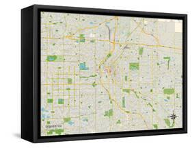 Political Map of Denver, CO-null-Framed Stretched Canvas