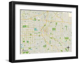 Political Map of Denver, CO-null-Framed Art Print