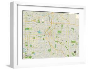 Political Map of Denver, CO-null-Framed Art Print