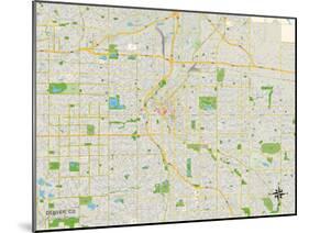 Political Map of Denver, CO-null-Mounted Art Print