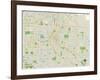 Political Map of Denver, CO-null-Framed Art Print