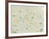 Political Map of Denver, CO-null-Framed Art Print