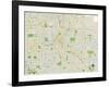 Political Map of Denver, CO-null-Framed Art Print