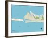 Political Map of Destin, FL-null-Framed Art Print