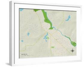 Political Map of Dexter, MI-null-Framed Art Print