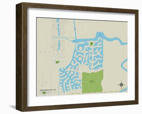 Political Map of Discovery Bay, CA-null-Framed Art Print