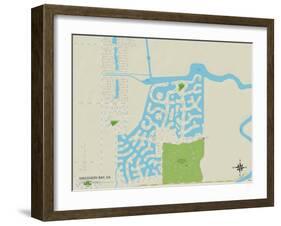 Political Map of Discovery Bay, CA-null-Framed Art Print