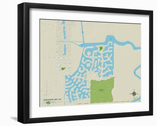 Political Map of Discovery Bay, CA-null-Framed Art Print