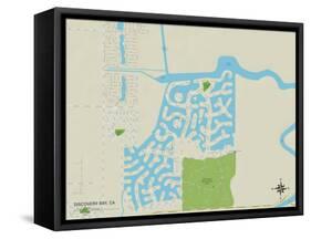Political Map of Discovery Bay, CA-null-Framed Stretched Canvas
