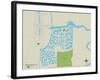 Political Map of Discovery Bay, CA-null-Framed Art Print