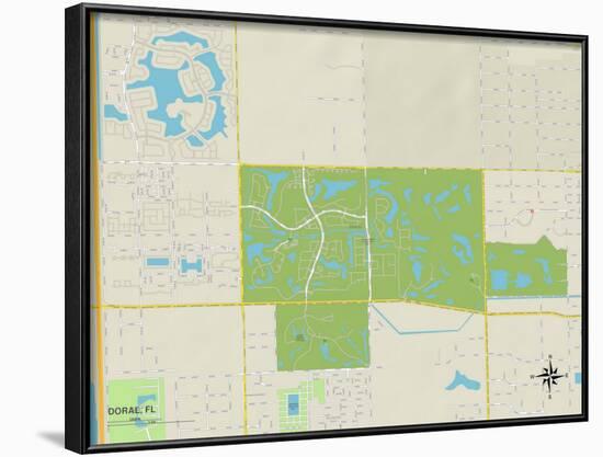 Political Map of Doral, FL-null-Framed Art Print