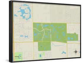 Political Map of Doral, FL-null-Framed Art Print