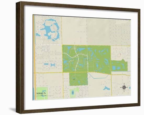 Political Map of Doral, FL-null-Framed Art Print