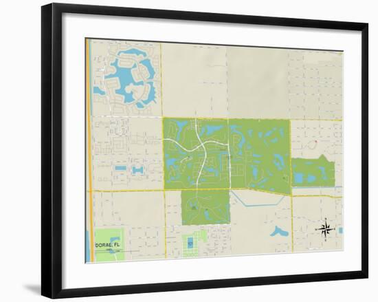 Political Map of Doral, FL-null-Framed Art Print