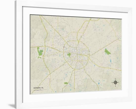 Political Map of Dothan, AL-null-Framed Art Print