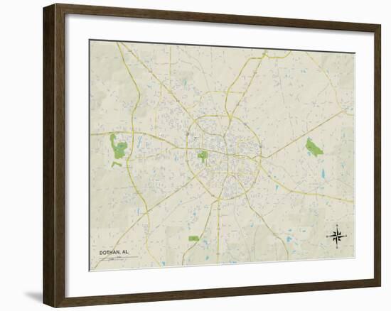 Political Map of Dothan, AL-null-Framed Art Print