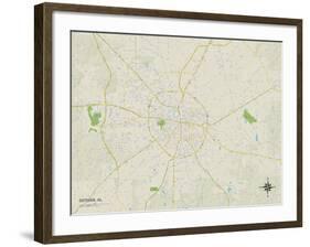 Political Map of Dothan, AL-null-Framed Art Print