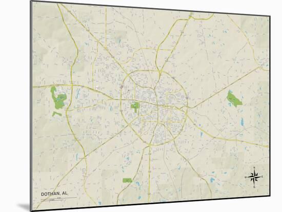 Political Map of Dothan, AL-null-Mounted Art Print