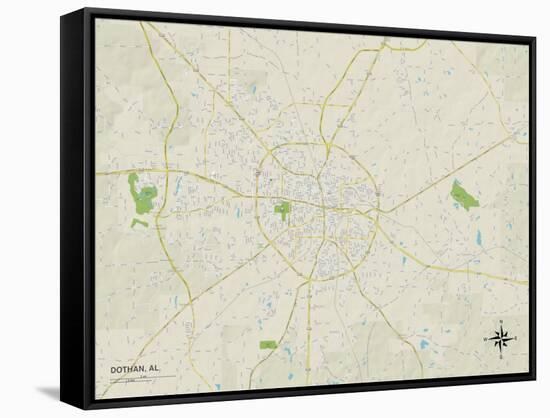 Political Map of Dothan, AL-null-Framed Stretched Canvas
