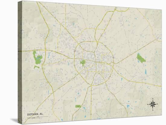 Political Map of Dothan, AL-null-Stretched Canvas